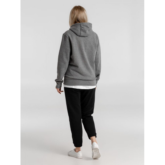 Толстовка с капюшоном унисекс King, темно-серый меланж, размер S