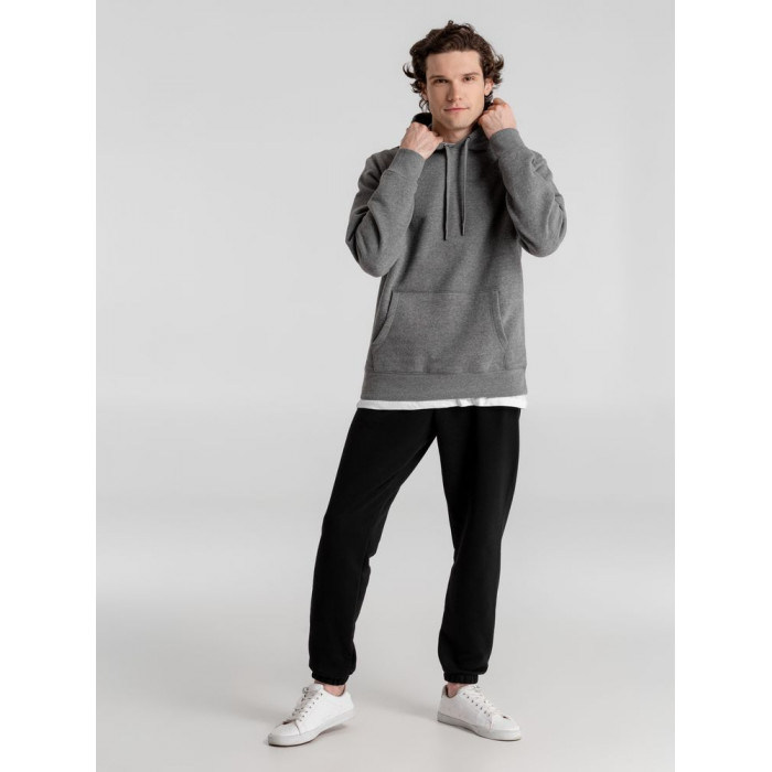 Толстовка с капюшоном унисекс King, темно-серый меланж, размер S