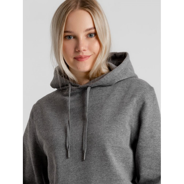 Толстовка с капюшоном унисекс King, темно-серый меланж, размер S