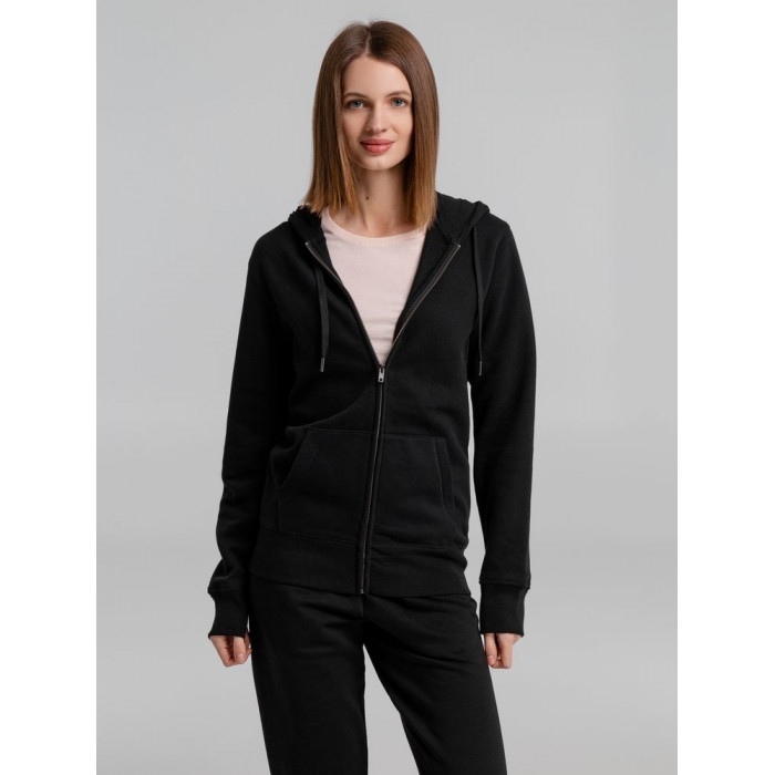 Толстовка на молнии с капюшоном унисекс King, черная, размер 3XL