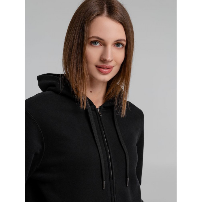 Толстовка на молнии с капюшоном унисекс King, черная, размер 3XL