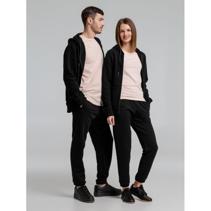 Толстовка на молнии с капюшоном унисекс King, черная, размер 3XL