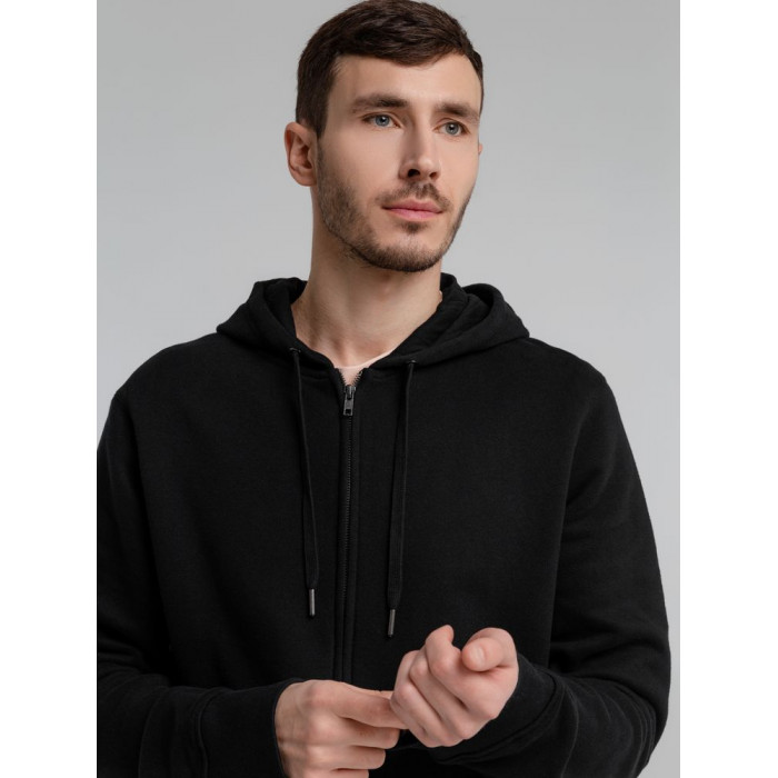 Толстовка на молнии с капюшоном унисекс King, черная, размер 3XL