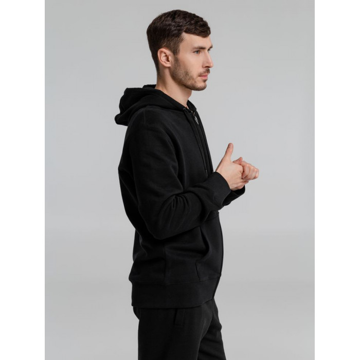 Толстовка на молнии с капюшоном унисекс King, черная, размер 3XL