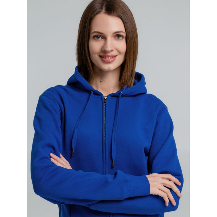Толстовка на молнии с капюшоном унисекс King, ярко-синяя, размер XXL