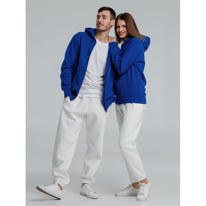 Толстовка на молнии с капюшоном унисекс King, ярко-синяя, размер XXL