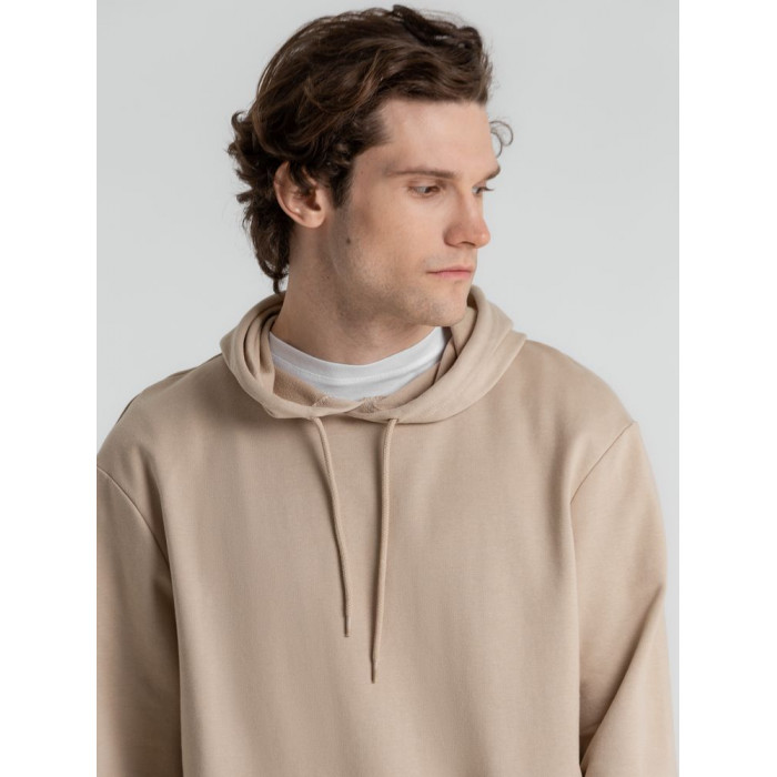 Толстовка с капюшоном унисекс Hoodie, бежевая, размер XS