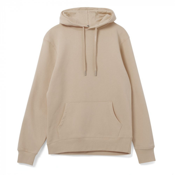 Толстовка с капюшоном унисекс Hoodie, бежевая, размер XS