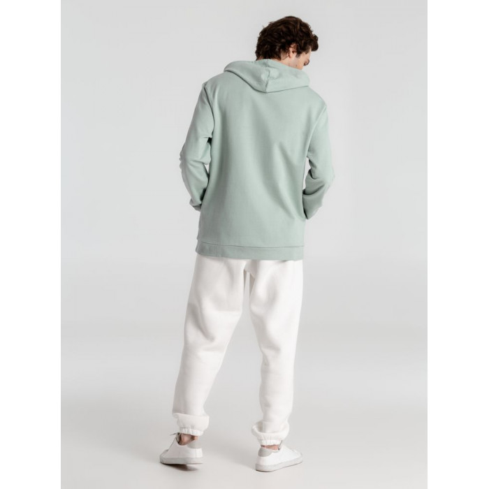 Толстовка с капюшоном унисекс Hoodie, серо-зеленая, размер XXL