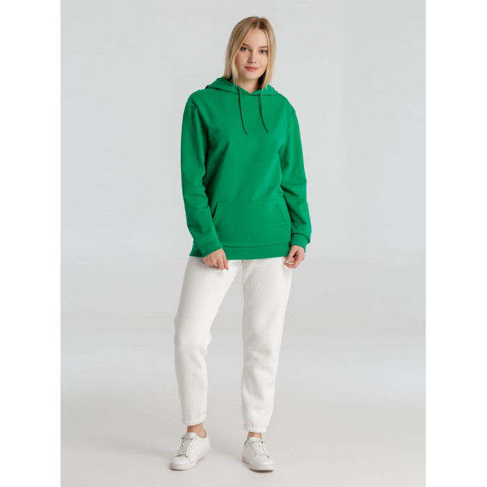 Толстовка с капюшоном унисекс Hoodie, зеленая, размер XXL