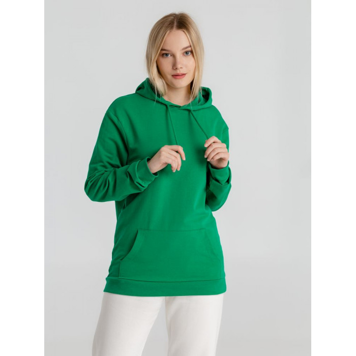 Толстовка с капюшоном унисекс Hoodie, зеленая, размер XXL