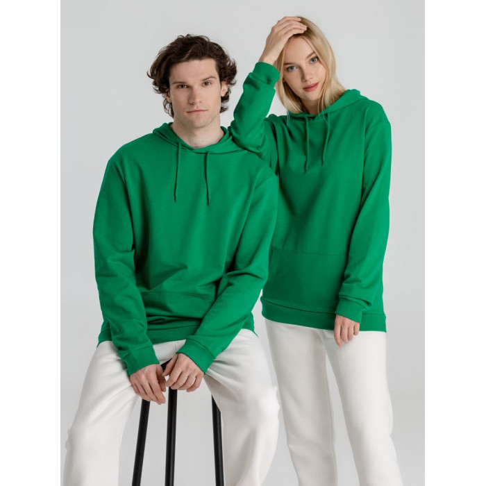 Толстовка с капюшоном унисекс Hoodie, зеленая, размер XXL