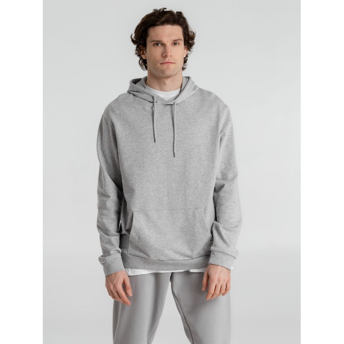 Толстовка с капюшоном унисекс Hoodie, серый меланж, размер XXL