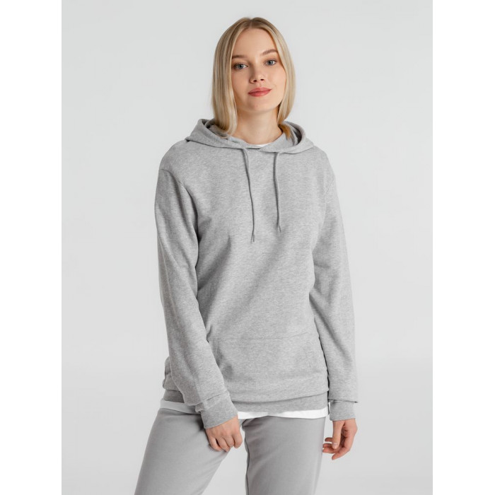 Толстовка с капюшоном унисекс Hoodie, серый меланж, размер XXL