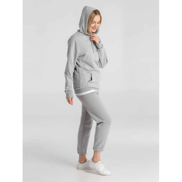 Толстовка с капюшоном унисекс Hoodie, серый меланж, размер XXL