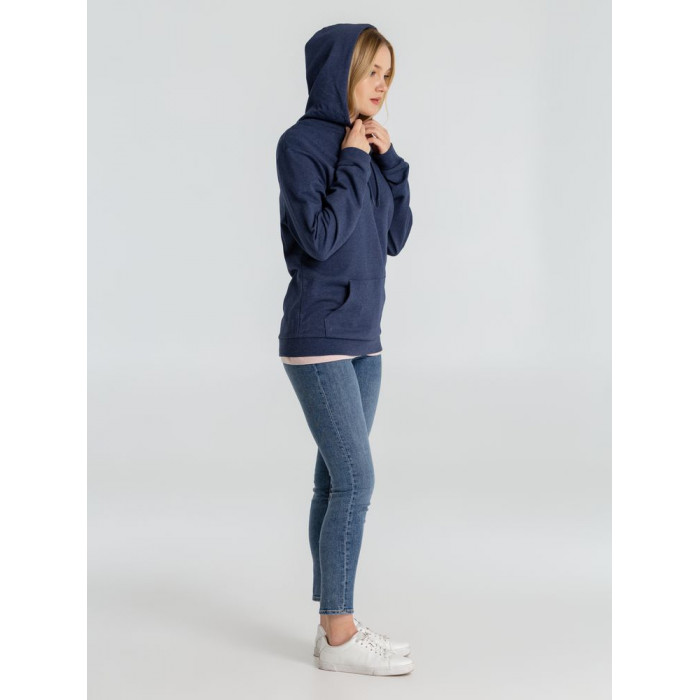 Толстовка с капюшоном унисекс Hoodie, синий меланж, размер 3XL