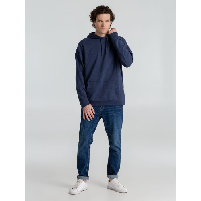 Толстовка с капюшоном унисекс Hoodie, синий меланж, размер 3XL