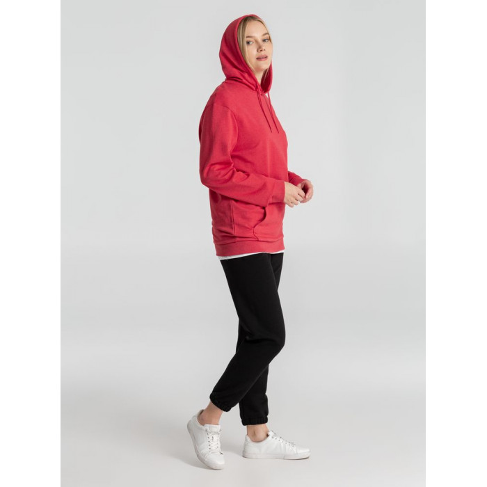 Толстовка с капюшоном унисекс Hoodie, красный меланж, размер 3XL