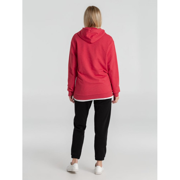 Толстовка с капюшоном унисекс Hoodie, красный меланж, размер 3XL