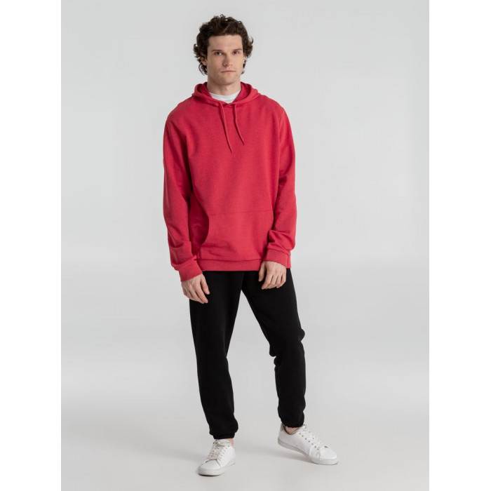 Толстовка с капюшоном унисекс Hoodie, красный меланж, размер 3XL