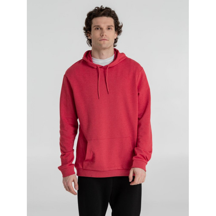 Толстовка с капюшоном унисекс Hoodie, красный меланж, размер 3XL