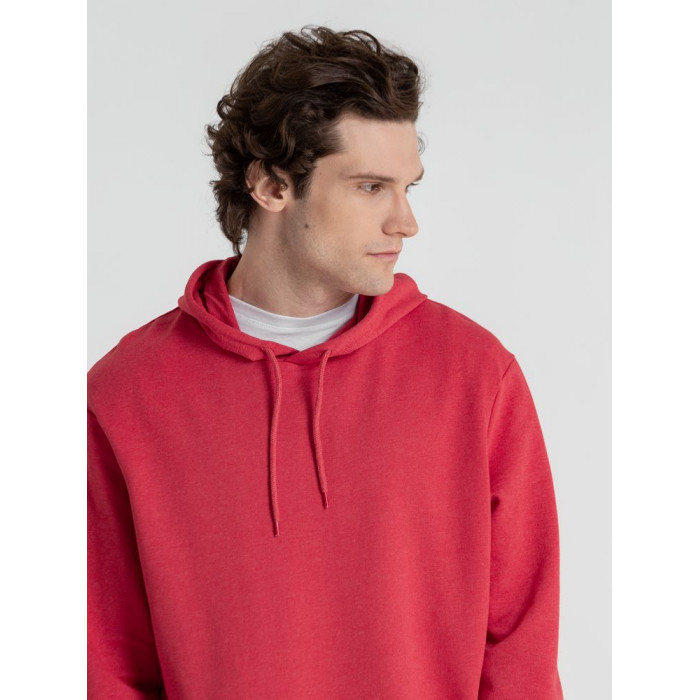 Толстовка с капюшоном унисекс Hoodie, красный меланж, размер 3XL