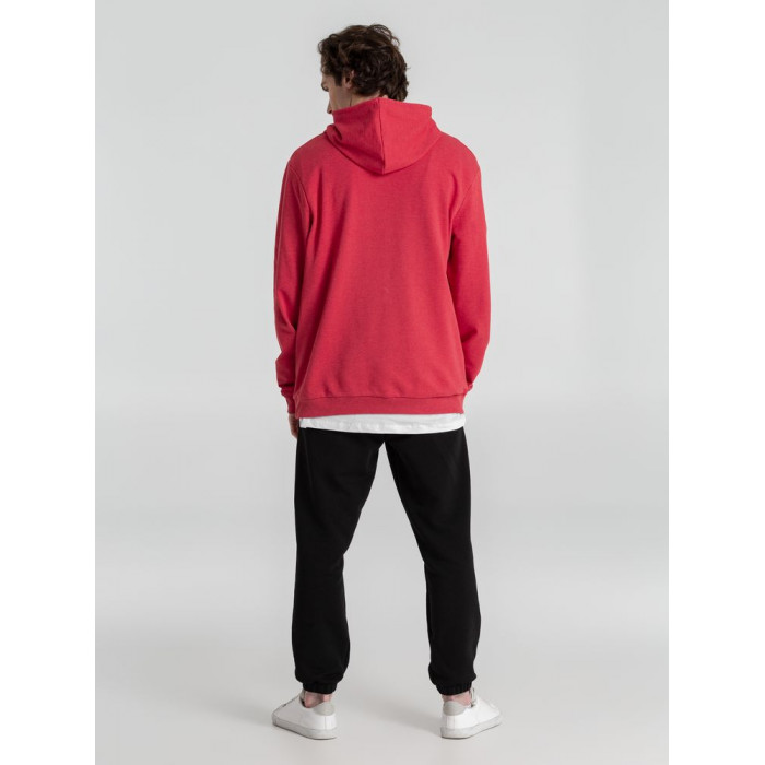 Толстовка с капюшоном унисекс Hoodie, красный меланж, размер 3XL