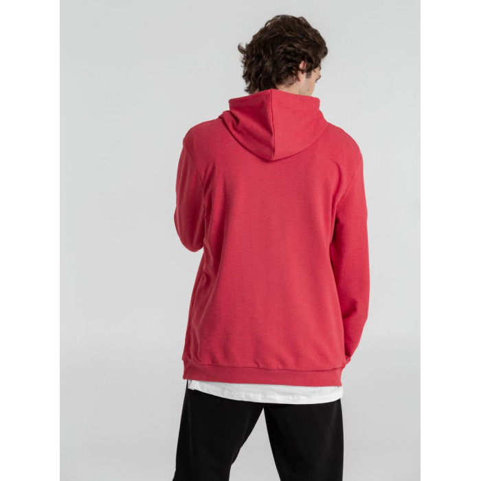 Толстовка с капюшоном унисекс Hoodie, красный меланж, размер 3XL
