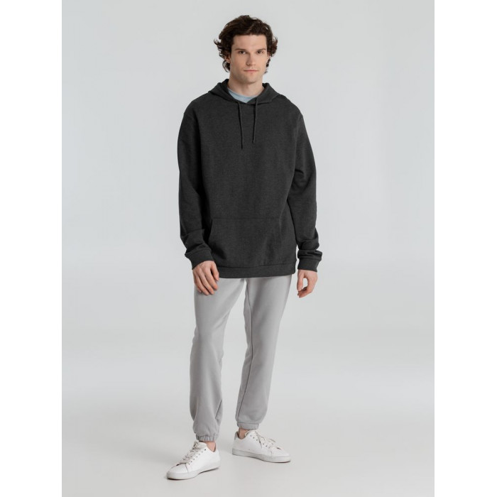 Толстовка с капюшоном унисекс Hoodie, серый меланж (антрацит), размер XS