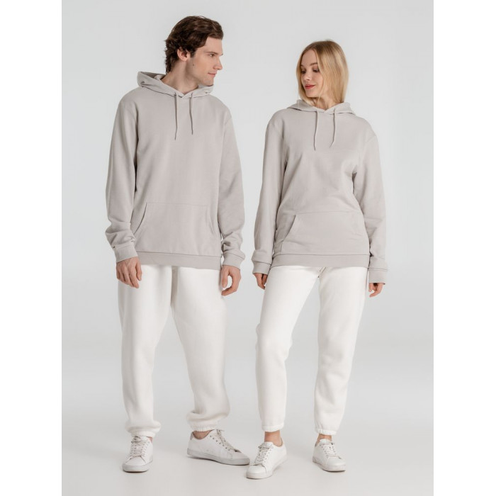 Толстовка с капюшоном унисекс Hoodie, дымчато-серая, размер XXL