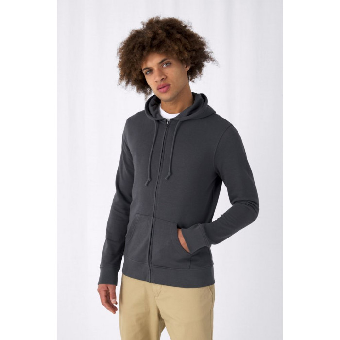 Толстовка на молнии с капюшоном унисекс BNC Inspire (Organic), ярко-синяя, размер XXXL