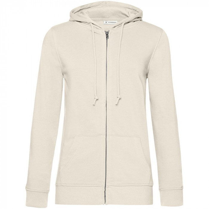 Толстовка на молнии с капюшоном женская BNC Inspire (Organic), молочно-белая, размер XXL