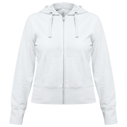 Толстовка женская Hooded Full Zip белая, размер L