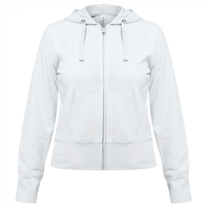 Толстовка женская Hooded Full Zip белая, размер L