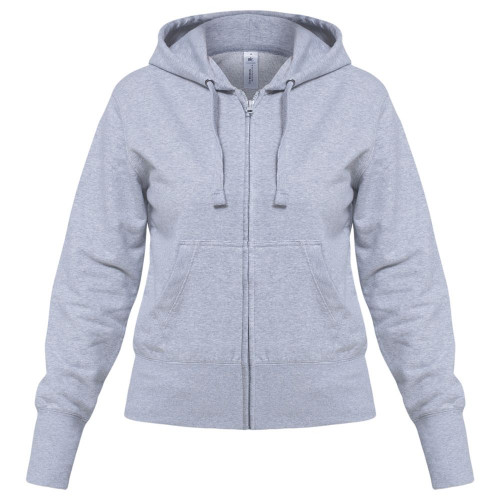 Толстовка женская Hooded Full Zip серый меланж, размер XXL