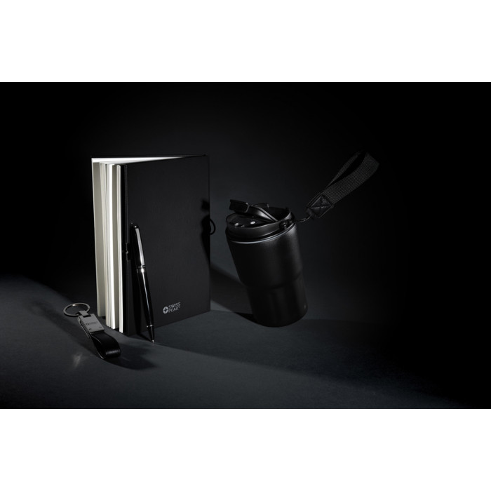 Термокружка Swiss Peak в комплекте с блокнотом, ручкой и брелком